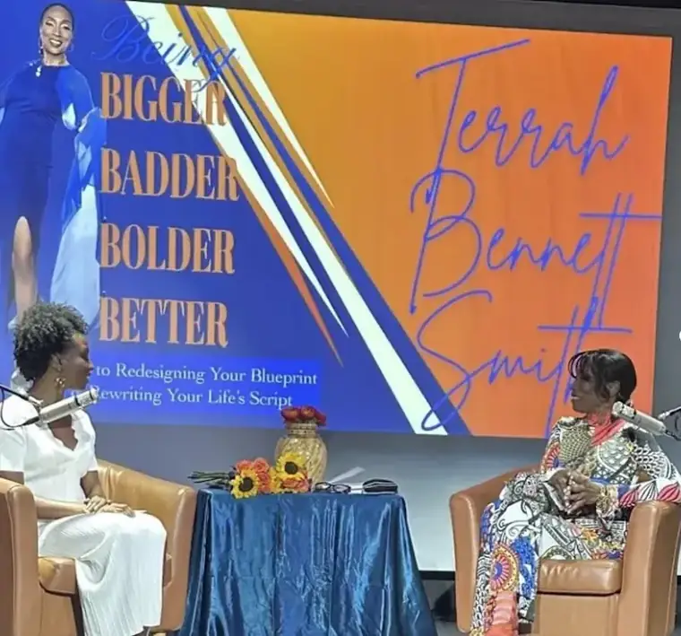 Terrah speaking on stage